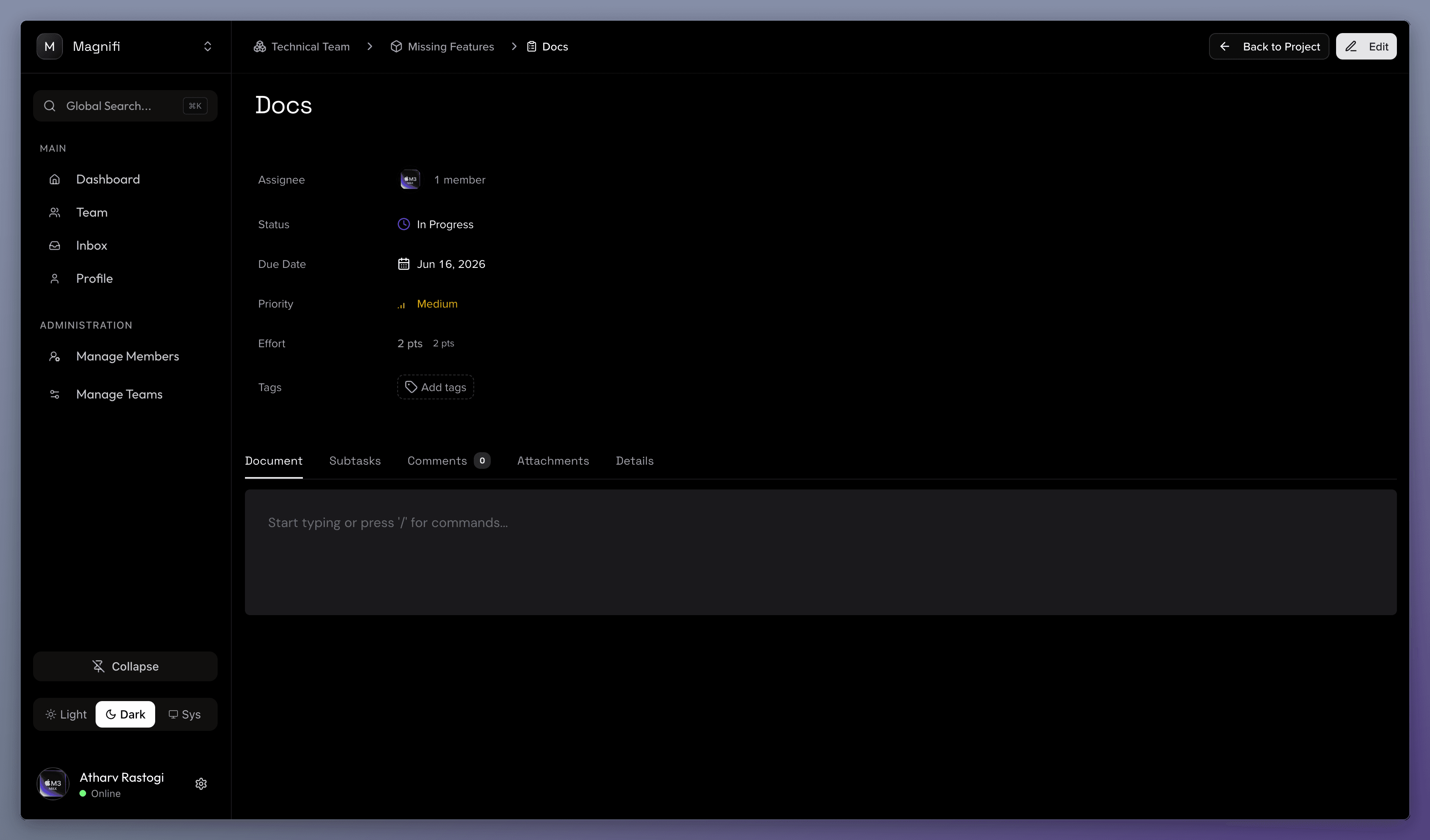 Document Tab
